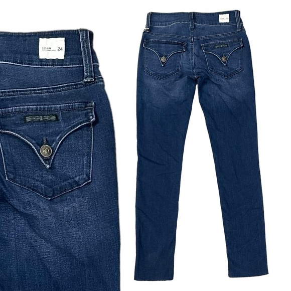 Hudson Flap Jeans 24 Collin Skinny Ankle NWT Jet Wash Raw Hem Fray - Picture 1 of 12